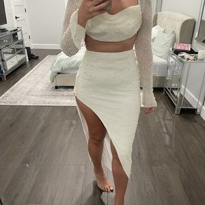 Oh Polly Pearl embellished ivory set